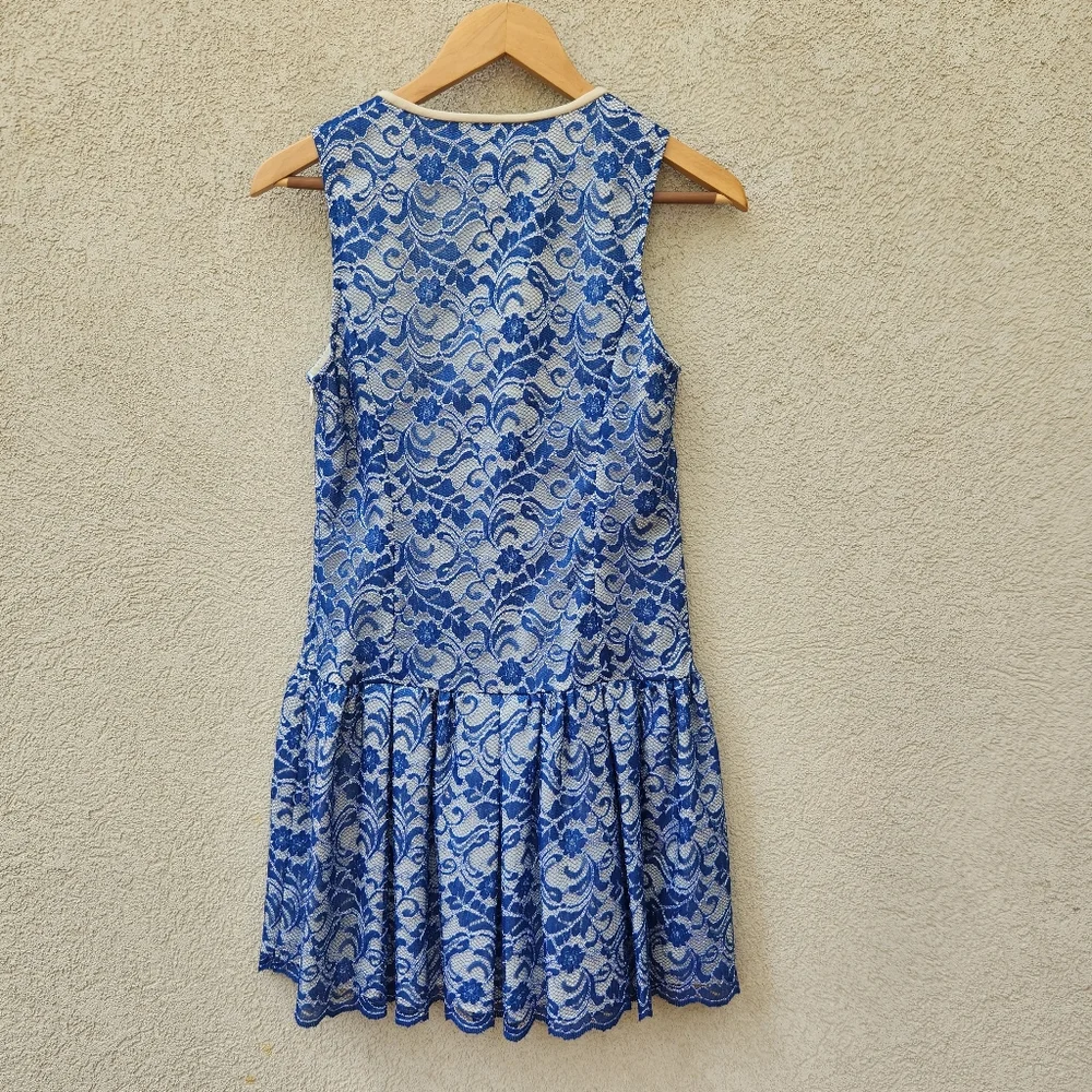 ABS Allen Schwartz Women's Dress Size 4 Blue Floral Lined Classic NWT Made USA - Picture 4 of 10